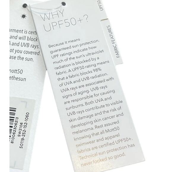 Mott 50 Clara Medium Crop Swim Top V-Neck UPF 50+ Short Sleeve Bamboo Forest Tan - Picture 9 of 11